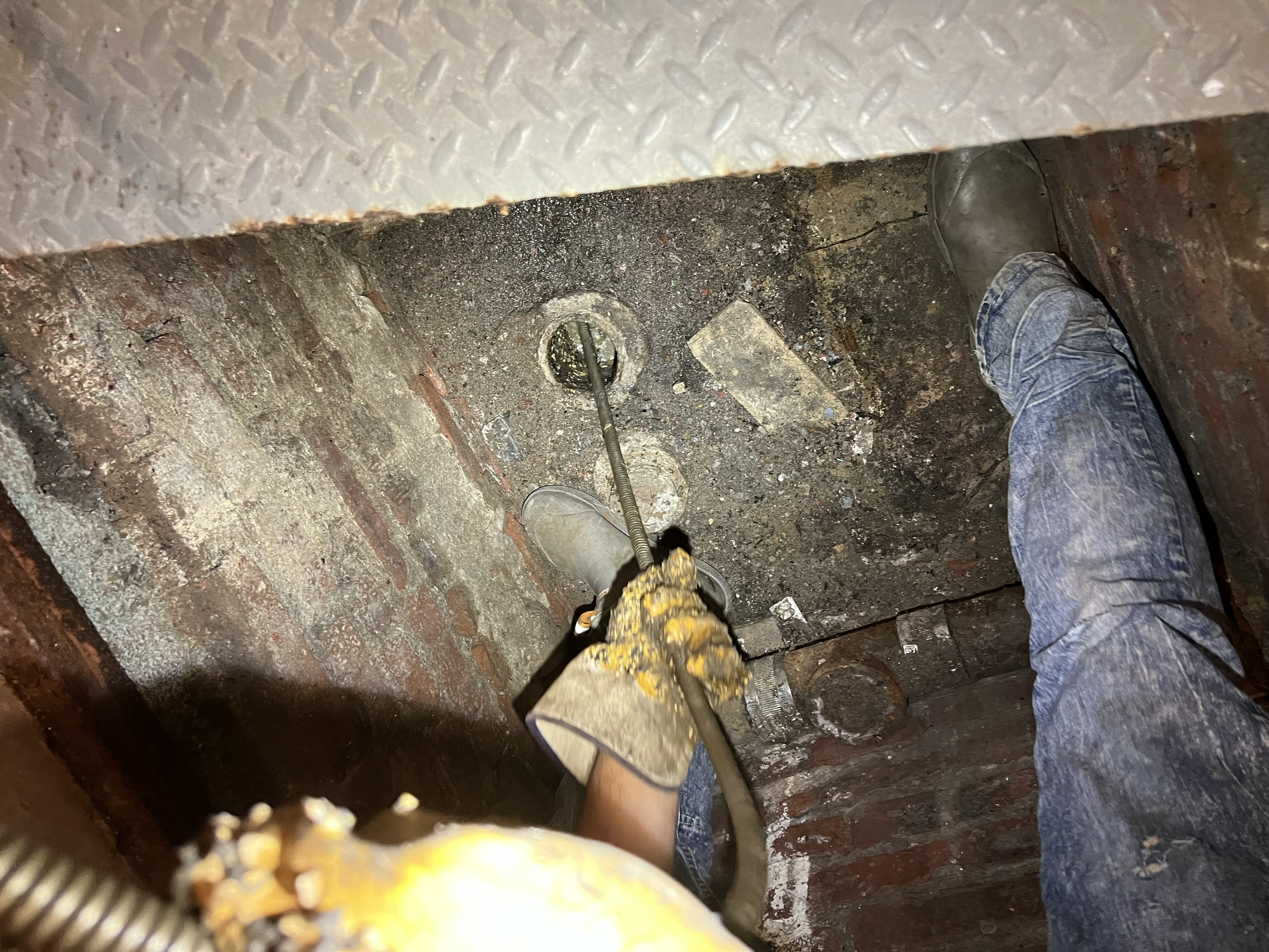 On-the-job sewer work.